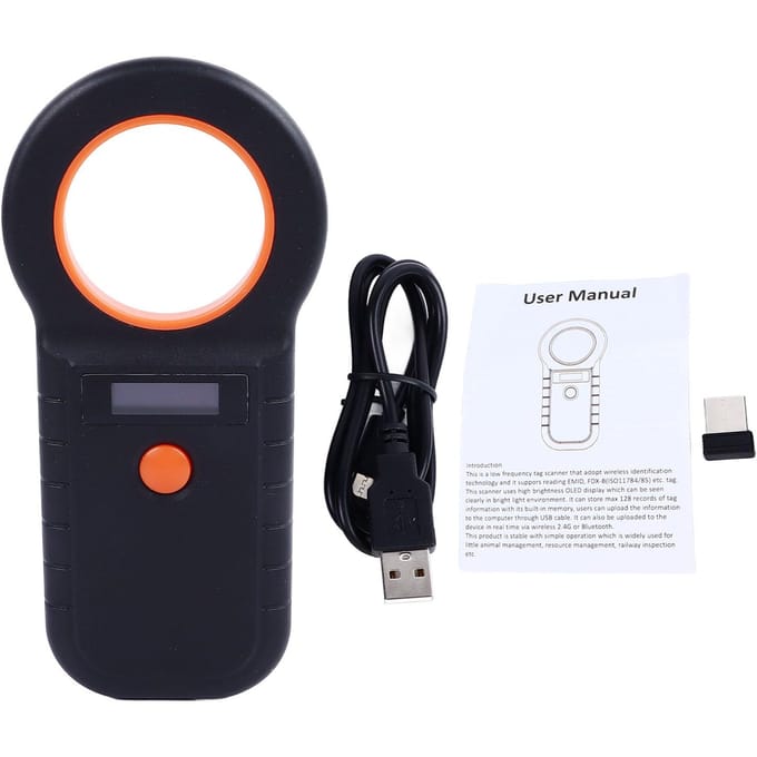 Dierlijke Microchip Scanner Efficiënte Handheld Huisdier Chip ID Scanner voor Honden Katten Koeien Schapen Zwart black