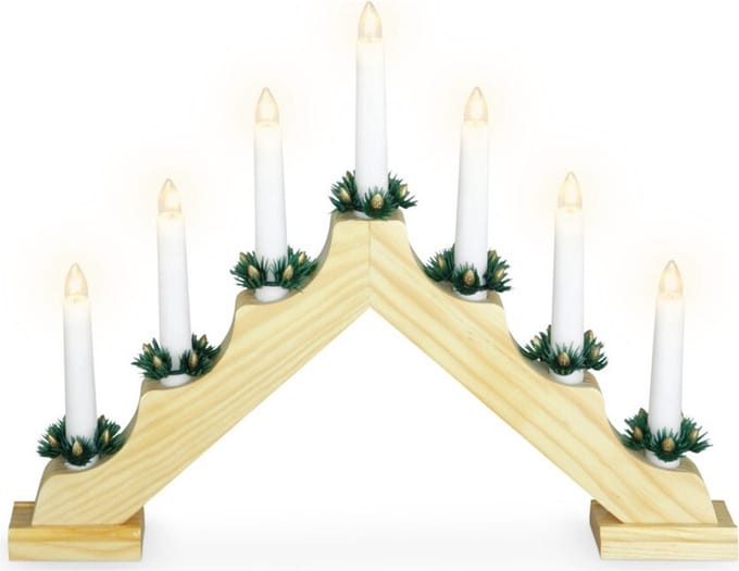 Ambiance - Kaarsenbrug - met - 7 - LED's - naturel
