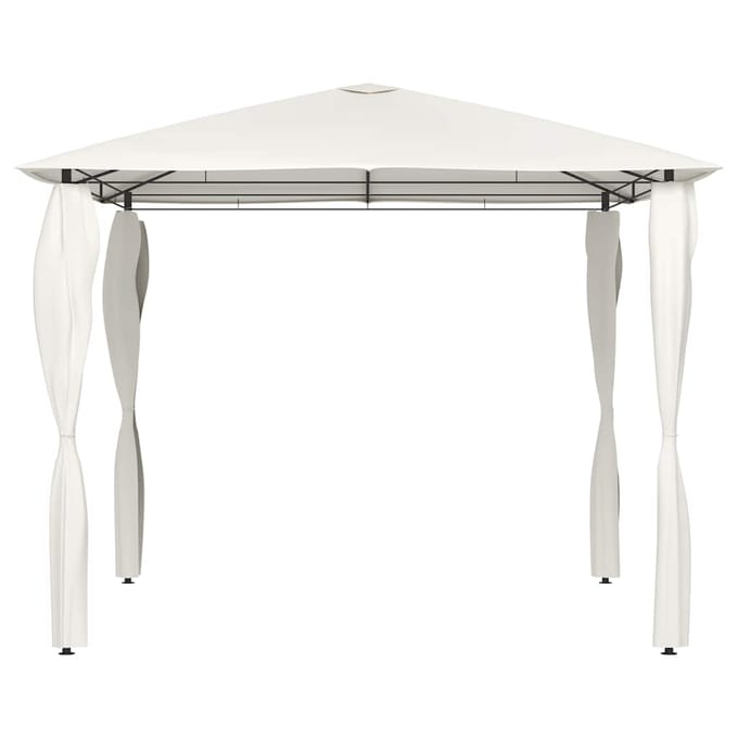 vidaXL - Prieel - met - paalhoezen - 160 - g/m² - 3x3x2,6 - m - crèmekleurig