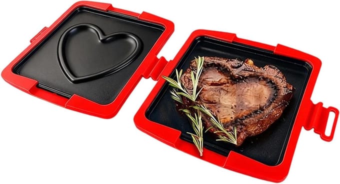 Magnetron Tosti Maker - Snack Pan - Snelle Maaltijden - Klapbaar Compact - 18cm Breed - Rood