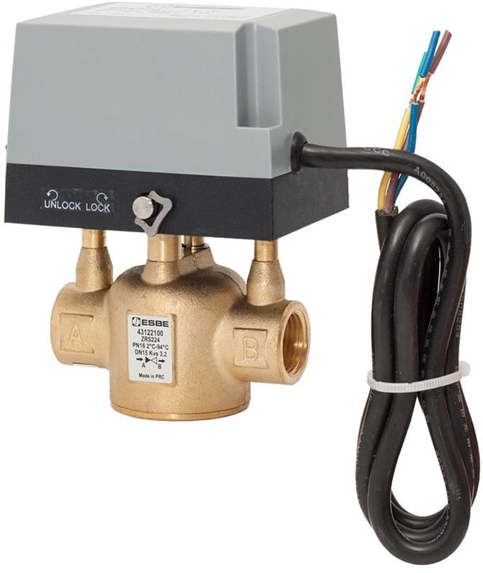 ESBE 2-weg zoneventiel ZRS224, DN20, Kvs4.6, G3/4", 230VAC, 2-Pkt., 43122200