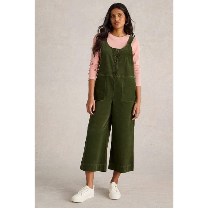 White Stuff Viola Cord Dungaree Dark Green Taglia: 20 REGULAR | Tute Outlet | Donna | Verde
