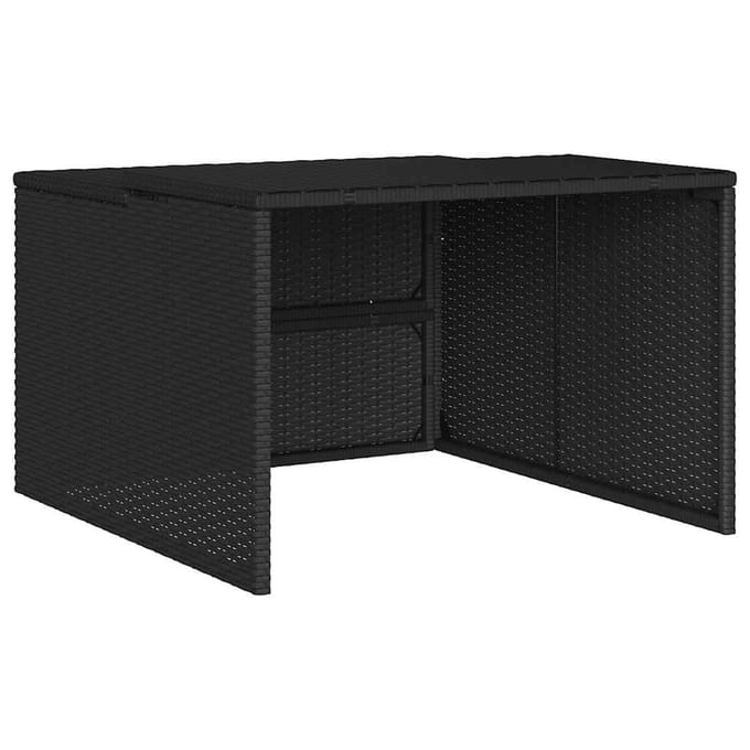 vidaXL - Garage - voor - robotmaaier - 86x90x52/57 - cm - poly - rattan - zwart