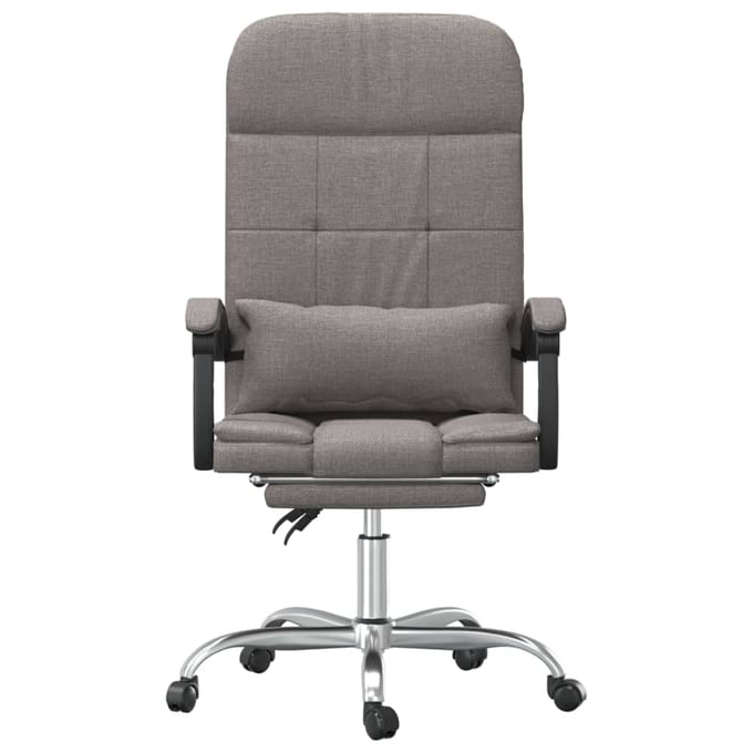 vidaXL - Kantoorstoel - massage - verstelbaar - stof - taupe