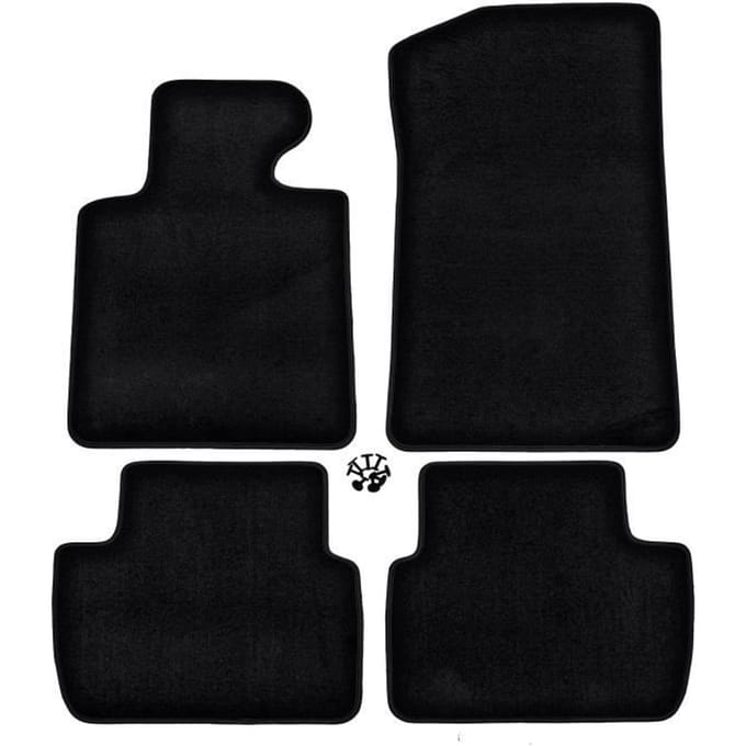 Tapis de sol - BMW - E46 - Noir - 4 pièces - Antidérapant et imperméable noir
