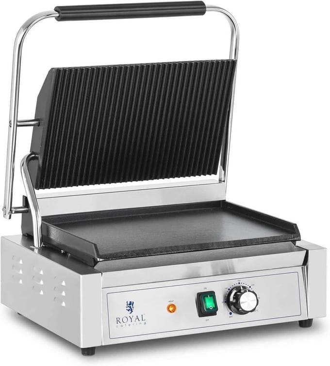 Professionele Panini Toaster 2200W - Elektrische Plancha Gegroefd en Glad