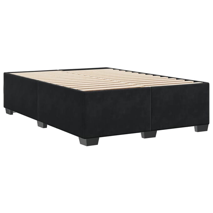 vidaXL - Bedframe - zonder - matras - 140x190 - cm - fluweel - zwart