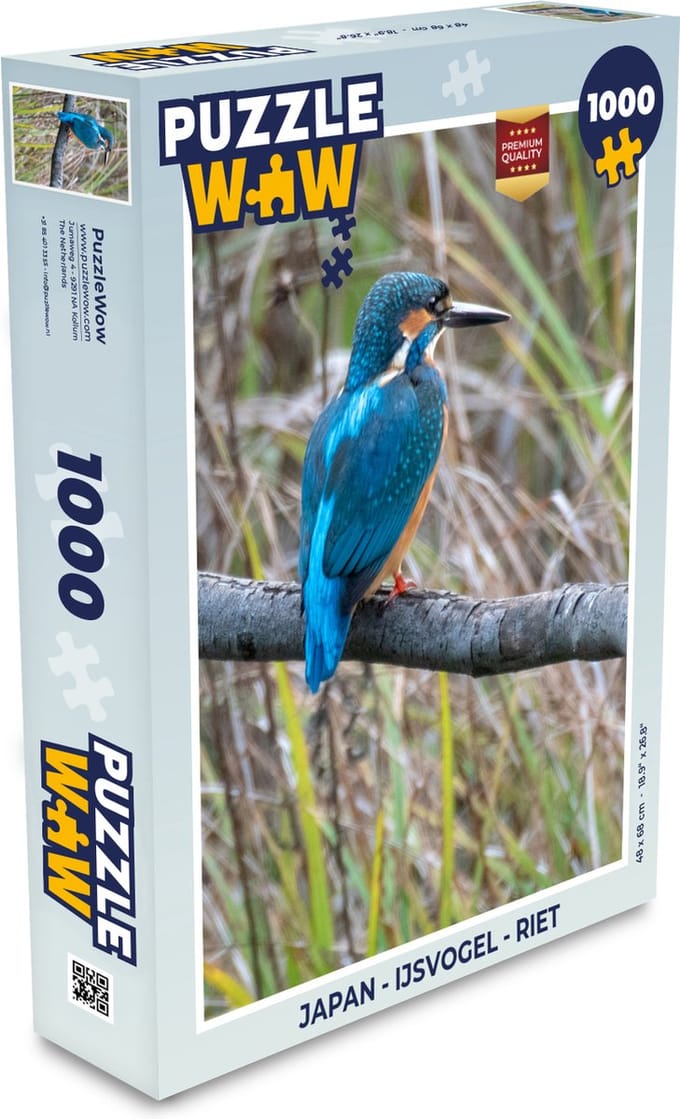 Puzzel Japan - IJsvogel - Riet - Legpuzzel - Puzzel 1000 stukjes volwassenen