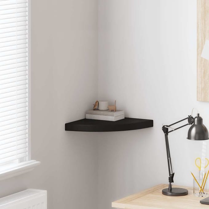 vidaXL - Hoekschap - zwevend - 35x35x3,8 - cm - MDF - zwart