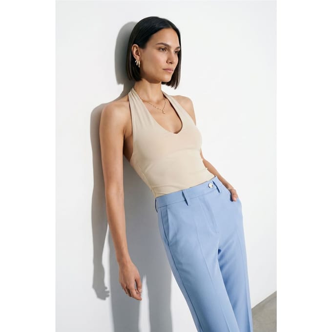 Halterneck Cut-Out Bodysuit