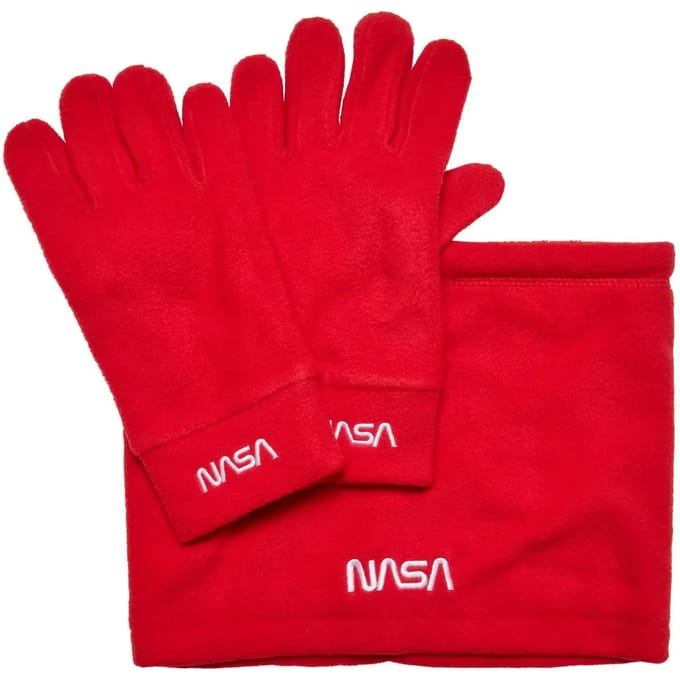 Mister Tee NASA - Fleece Set Winterhandschoenen - Rood