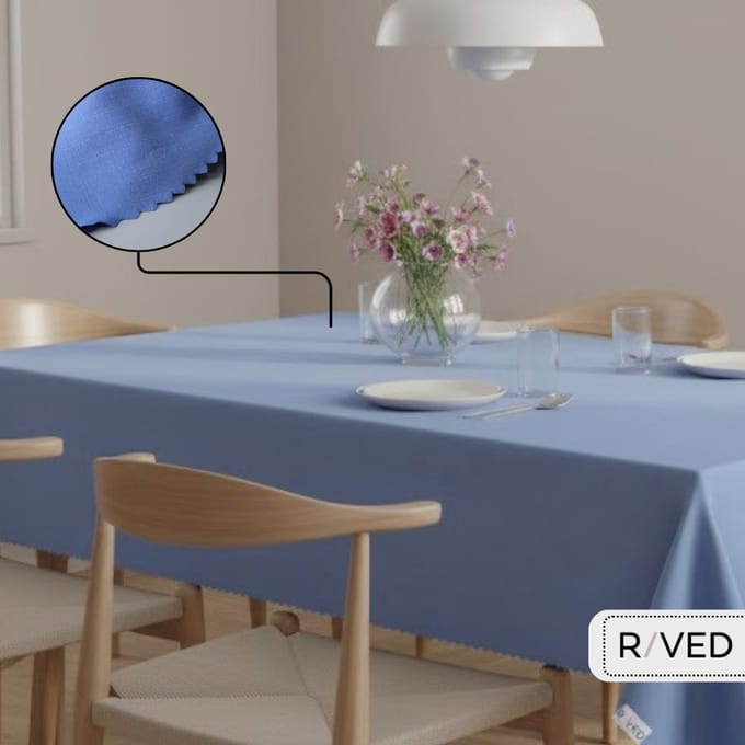 Raved Tafelkleed – 140 cm x 240 cm – Polyester Blauw – Kreukvrij