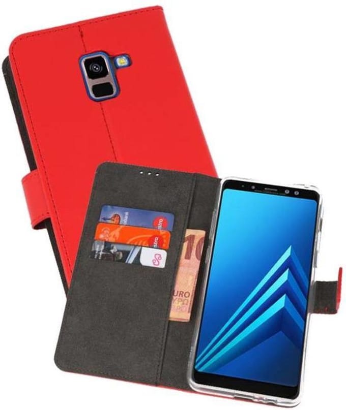 Booktype Telefoonhoesjes - Bookcase Hoesje - Wallet Case - Geschikt voor Galaxy A8 Plus 2018 - Rood