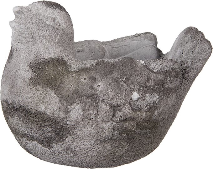Clayre & Eef Bloempot Vogel 18x12x13 cm Grijs Steen