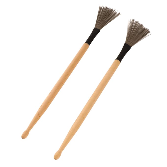 2 Pièces Balais de Batterie Bois Rétractables Fil Combinaison Accessoires Instrument de Musique beige