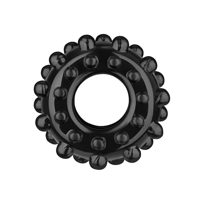 PowerPlus Flexibele Cockring Geribbeld - zwart