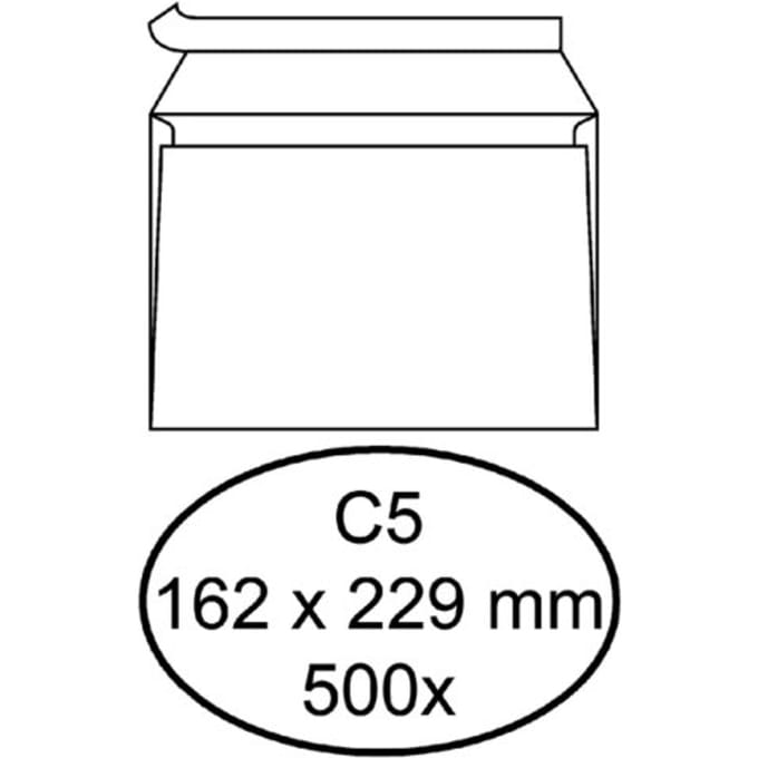 Envelop Quantore bank C5 162x229mm zelfklevend wit 500 stuks