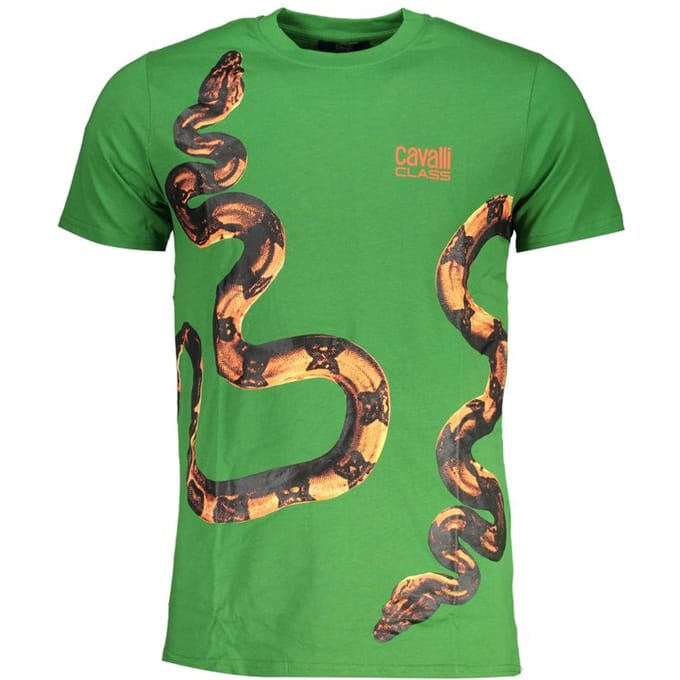 Cavalli Class Verde Katoenen Heren T-Shirt