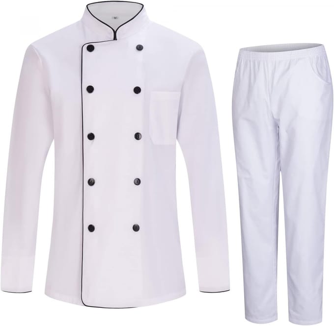 Koks Kleding - Uniform Set - Keuken Werk - Ademend Materiaal - Zwart