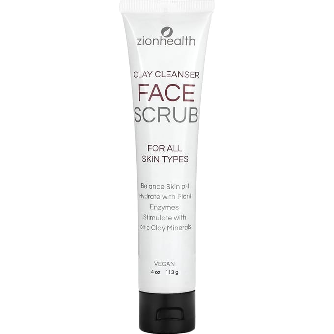 Adama Minerals, Facial Exfoliator, Natural Clay Cleanser, 4 fl oz (120 ml) white