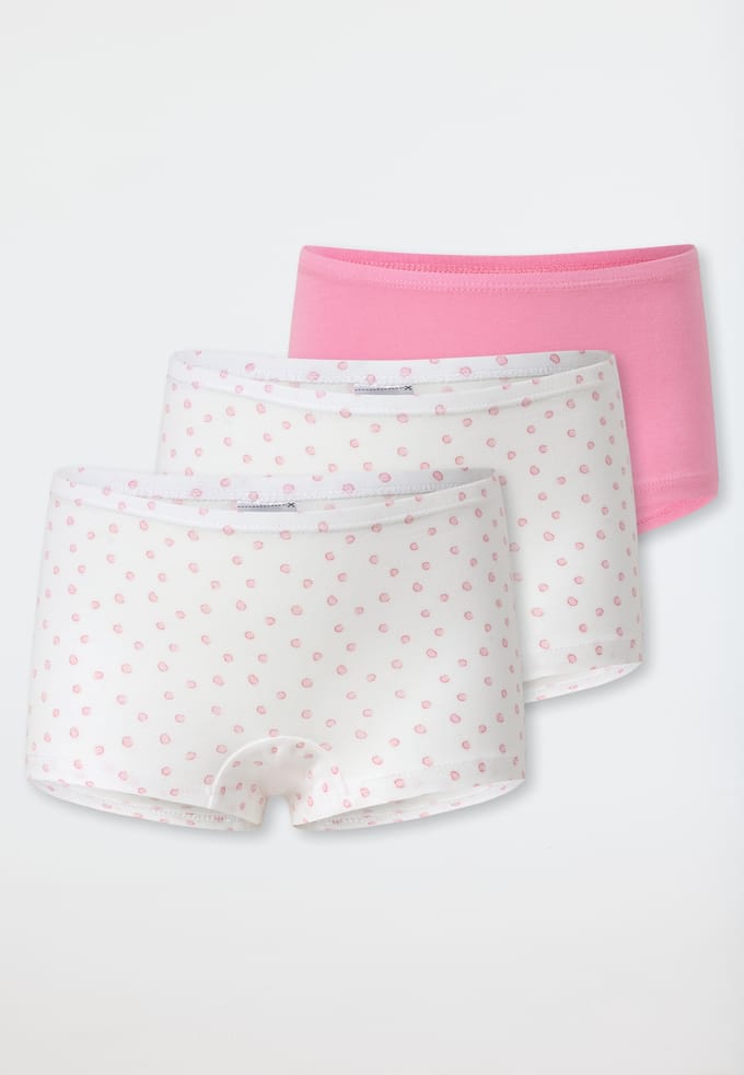 Shorts, set van 3, met stippen, wit/roze - 95/5 92