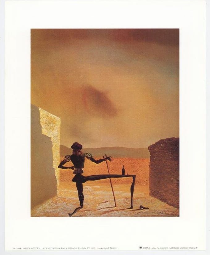 Mini kunstposter - De geest van Vermeer - Salvador Dalí - 24x30 cm
