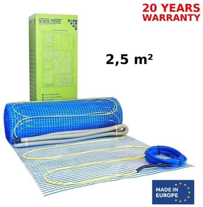 Verwarmingsmat voor elektrische vloerverwarming 2,5 m², 170 W/m², 425 W, Grand Meyer