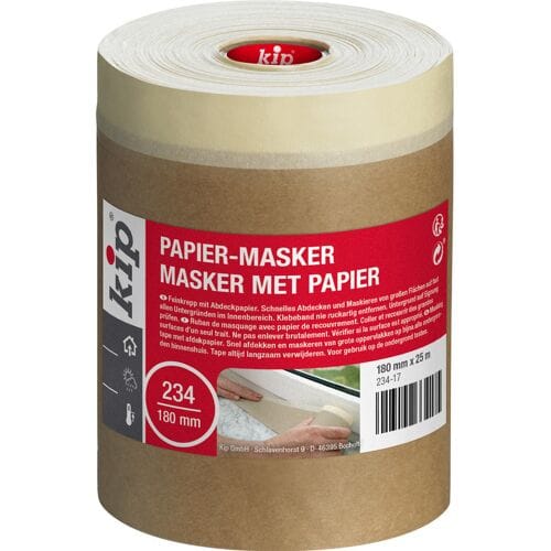 Kip 234 papier masker met premium afplaktape 180mmx25m