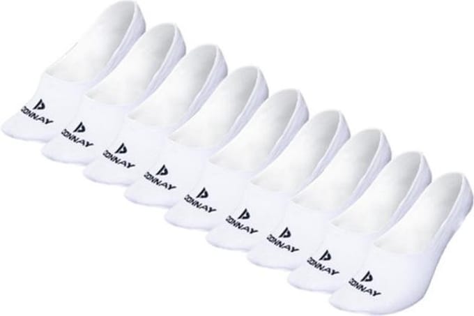 9-Pack Donnay - Footies - Antislip sokken - White (001) - maat 43-46