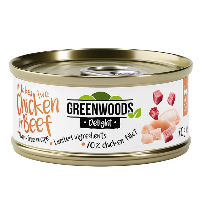 Greenwoods Delight Kipfilet met Rund 24 x 70 g