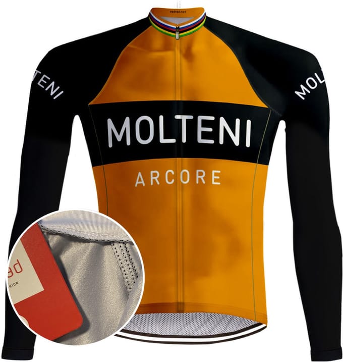 Retro Wielershirt Molteni lange mouwen - Oranje RedTed - S