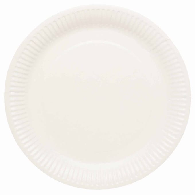 8 Kokoscrème Eco papieren borden 23cm