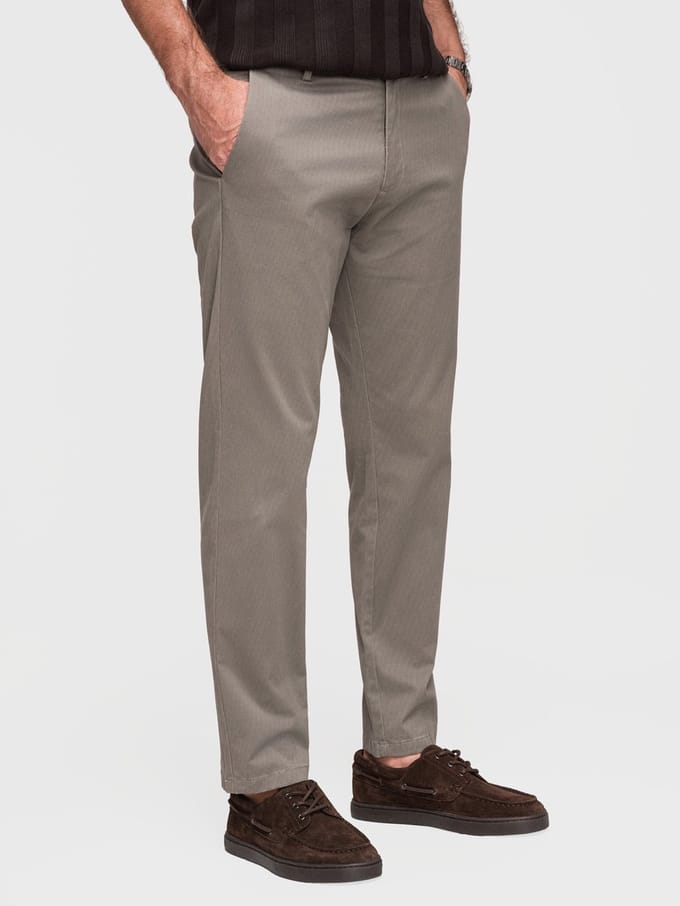 OMBRE Broek - Regular Fit - Katoen - Knopen Grijs M