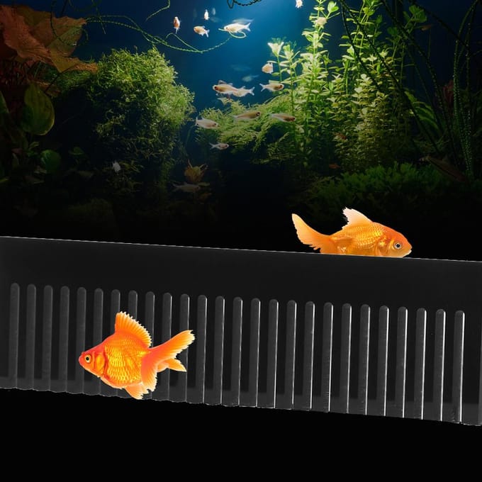 Acryl Duurzaam Mooi Overloopkam Water Vermijd Overloop Vis voor Aquarium Vissenkom black