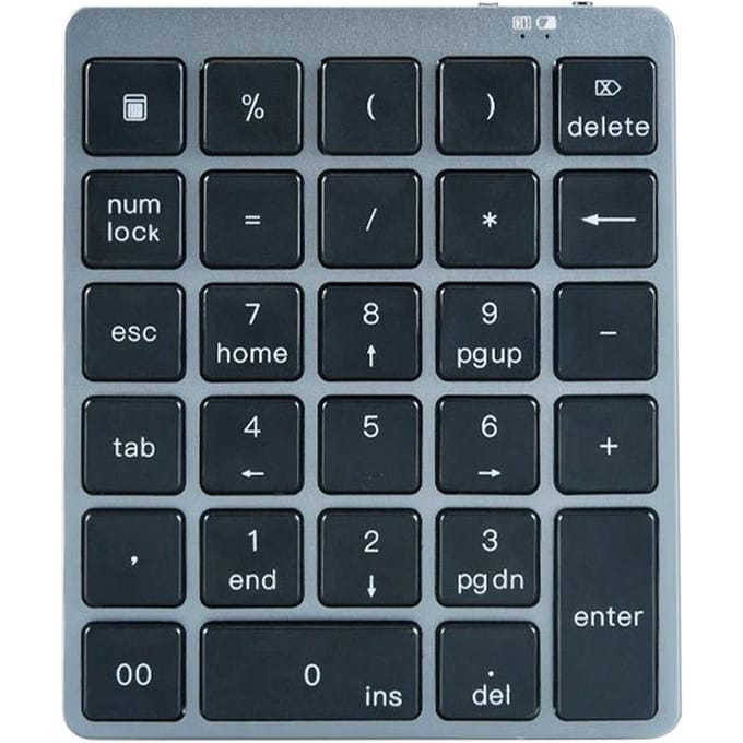 28 Toetsen Draadloos Numeriek Toetsenbord Financieel Boekhouden Kantoor Toetsenbord BT+USB Dual-mode Verbinding grijs