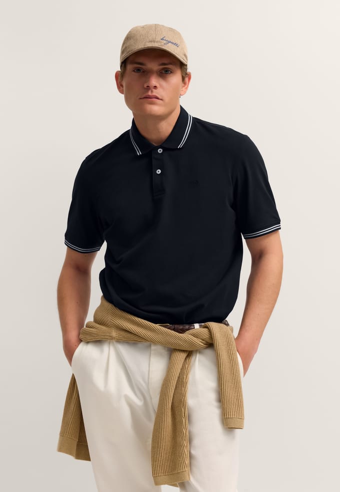 Bugatti Herren Polo Modern Fit van puur katoen