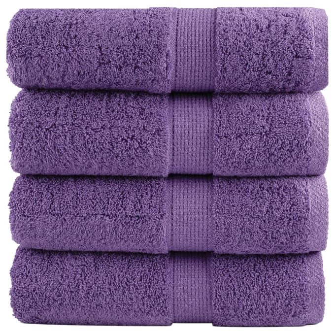 vidaXL - Premium - washandjes - SOLUND - 4 - stuks - paars - 30x30 - cm - 600 - g/m2