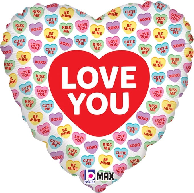 Oaktree - Folieballon hart I Love You conversation