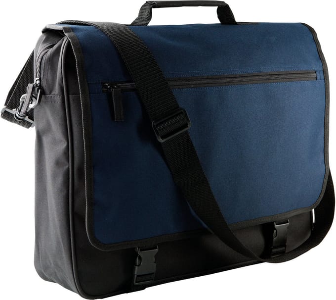 Kimood Documenten tas - donkerblauw - 14 liter - 41 x 10 x 34 cm - schoudertas