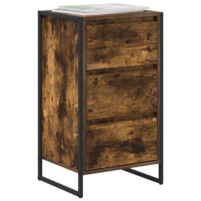 vidaXL - Dressoir - Rook - Eik - 42 - x - 36 - x - 75,5 - cm - Bewerkt - hout