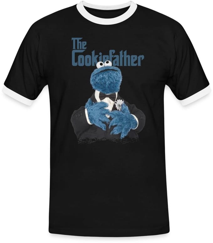 Sesamstraat Koekiemonster The Cookiefather Mannen Contrast Shirt
