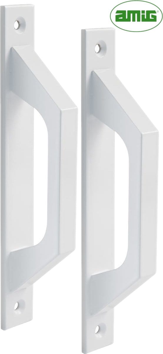AMIG Deurgreep Schuifdeur – 198 x 25mm – Aluminium – Loftdeur - Wit - 2 Stuks