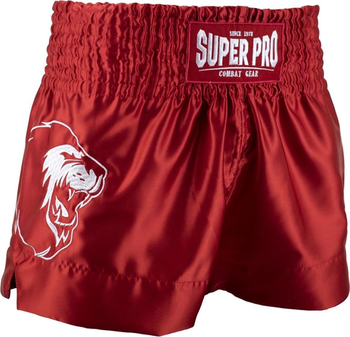Super Pro Combat Gear Thai en Kickboksshort Hero Rood/Wit Medium
