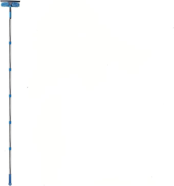 Raamreiniger - Glaaswasser Uitschuifbaar - Ramen Schoonmaken - 2-in-1 Ontwerp - Uitschuifbaar - Blauw
