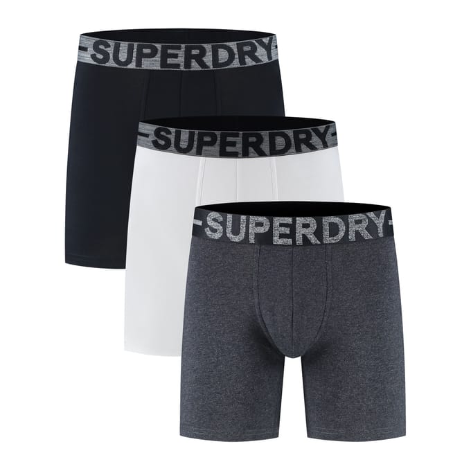 Superdry BOXER TRIPLE PACK Heren Onderbroek - Raven Black Marl