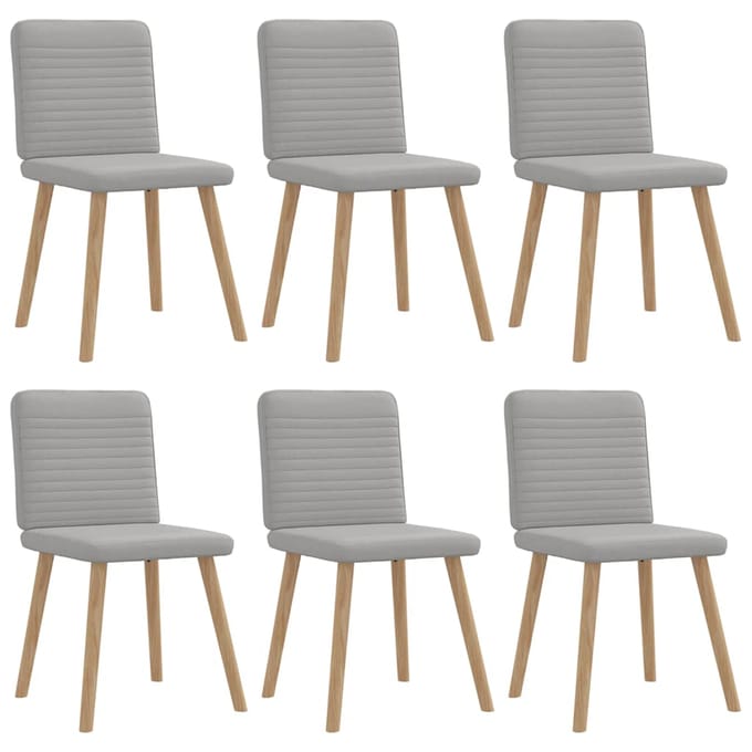 vidaXL Eetkamerstoelen 6 st stof wolk grijs