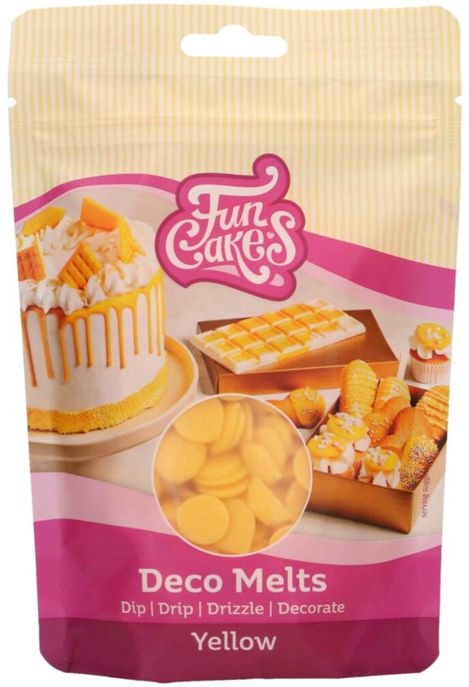 FunCakes Deco Melts Geel - 250g - Smeltsnoep - Cupcake Decoratie - Lollies - Snoepjes