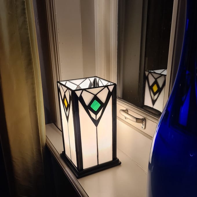 Tiffany Tafellamp/Windlicht 4 Seasons - Art Deco Trade