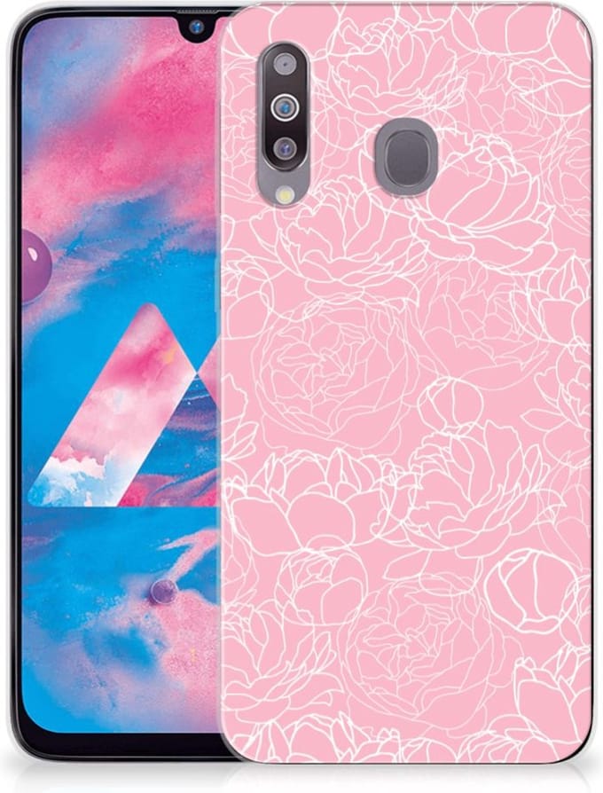 Samsung Galaxy M30 TPU Case White Flowers