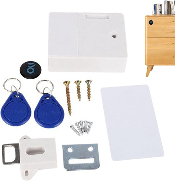 Slim Kastslot - Elektronisch Slot - Kast Beveiligen - Kaart Ontgrendeling - DIY Installatie - Wit